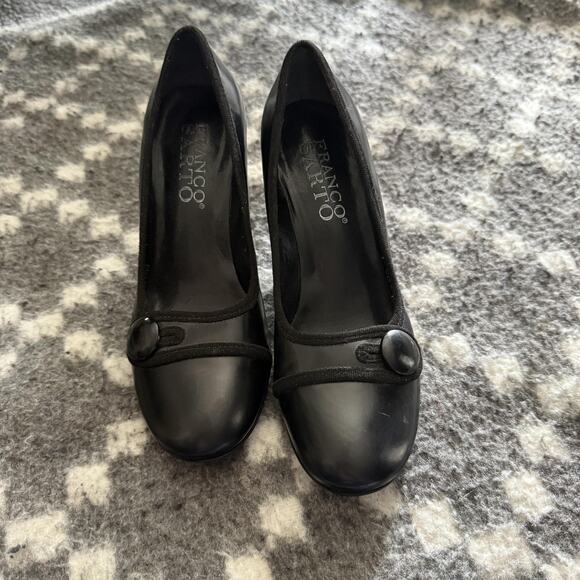 Franco Sarto Shoes Womens Size 6M Mary Jane Heels Button Leather Dark Academia - Picture 3 of 8